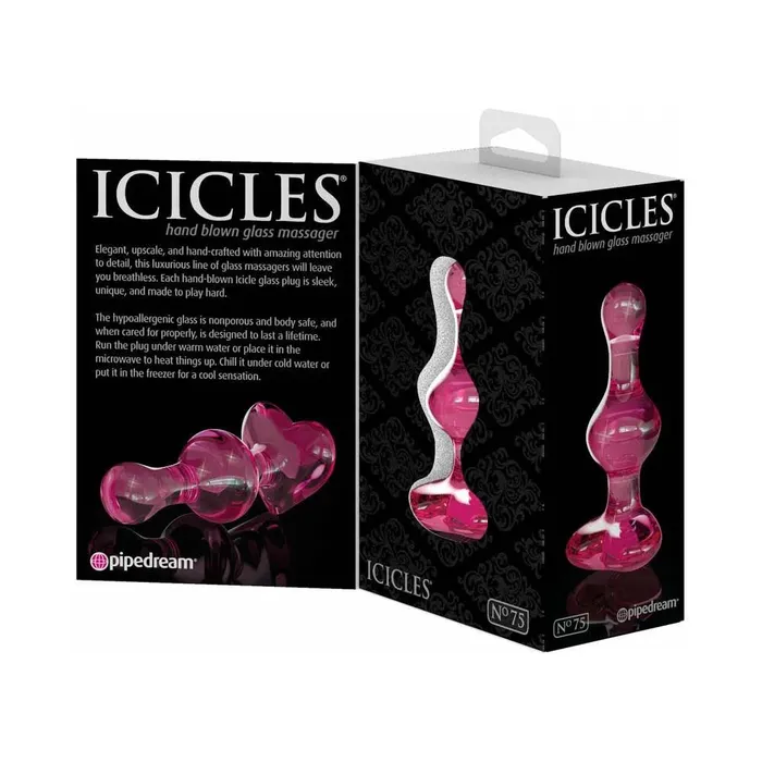 Icicles Icicles No 75 Beaded Heart Shaped Glass Anal Plug Anal