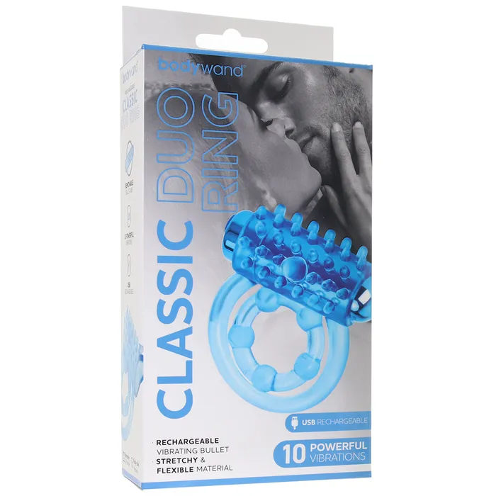 XGen Vibrators BodyWand Rechargeable Classic Duo Ring in Blue