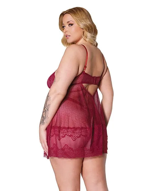 Coquette International Male Sex Toys Holiday Soft Underwire Babydoll Thong Merlot XL XXL Coquette International Male Sex Toys Holiday Soft Underwire Babydoll Thong Merlot XL XXL