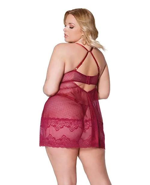 Coquette International Male Sex Toys Holiday Soft Underwire Babydoll Thong Merlot XL XXL Coquette International Male Sex Toys Holiday Soft Underwire Babydoll Thong Merlot XL XXL