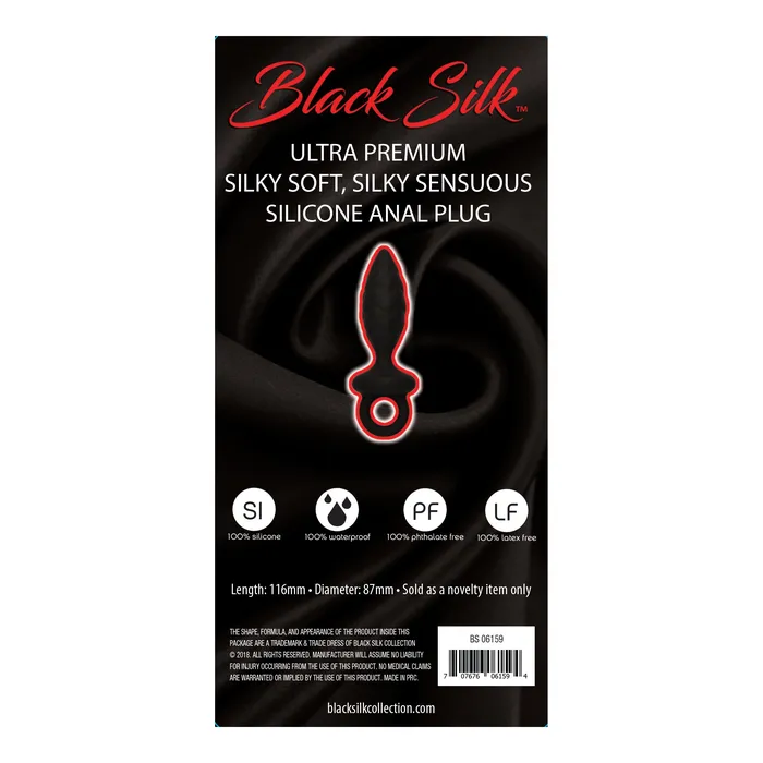 Castle Megastore Black Silk Small Anal Plug Anal