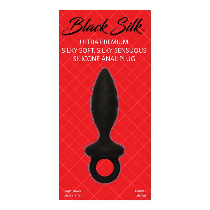 Castle Megastore Black Silk Small Anal Plug Anal