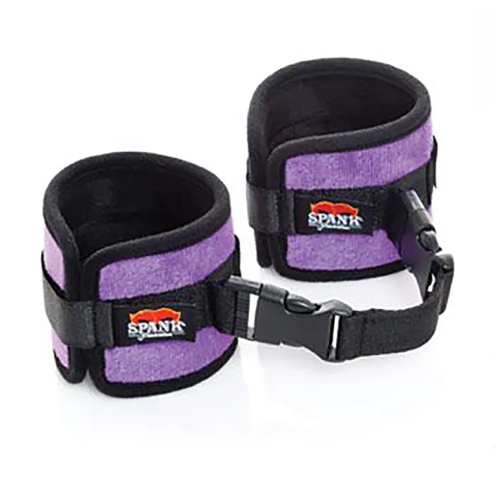 Castle Megastore Vibrators Spank Provocateur Plush Purple Wrist Restraints