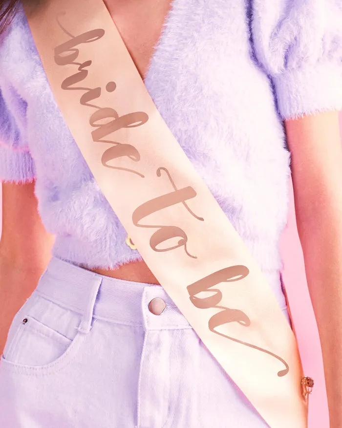 Rose Gold Bride To Be Sash Xo fetti Vibrators