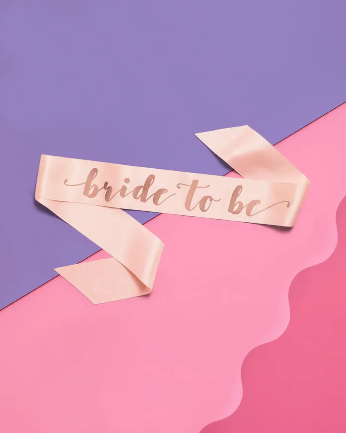 Rose Gold Bride To Be Sash Xo fetti Vibrators