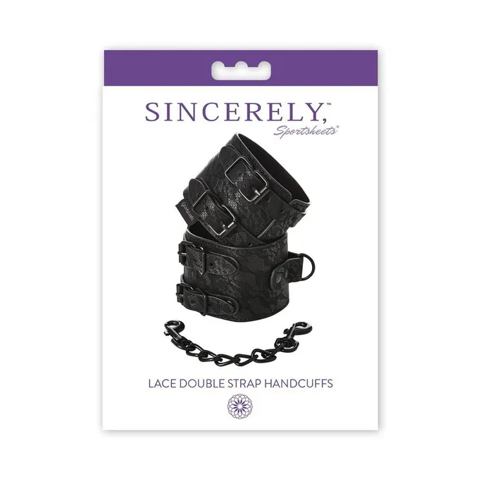 Sportsheets Female Sex Toys Sincerely Lace Double Strap Handcuffs
