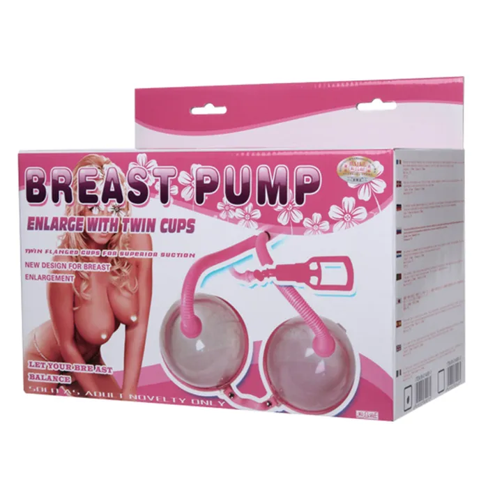 Male Sex Toys Baile Breast Pump Enlarge Set With Twin Cups Trigger Handle