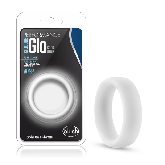 Performance Silicone Glo Cock Ring White Glow Blush Novelties Male Sex Toys Performance Silicone Glo Cock Ring White Glow Blush Novelties Male Sex Toys