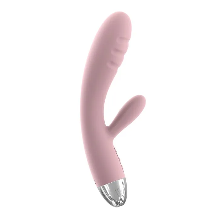 SVAKOM SVAKOM Barbara Rechargeable Ribbed Dual Stimulating Massager Pale Pink Vibrators SVAKOM SVAKOM Barbara Rechargeable Ribbed Dual Stimulating Massager Pale Pink Vibrators