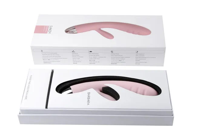 SVAKOM SVAKOM Barbara Rechargeable Ribbed Dual Stimulating Massager Pale Pink Vibrators