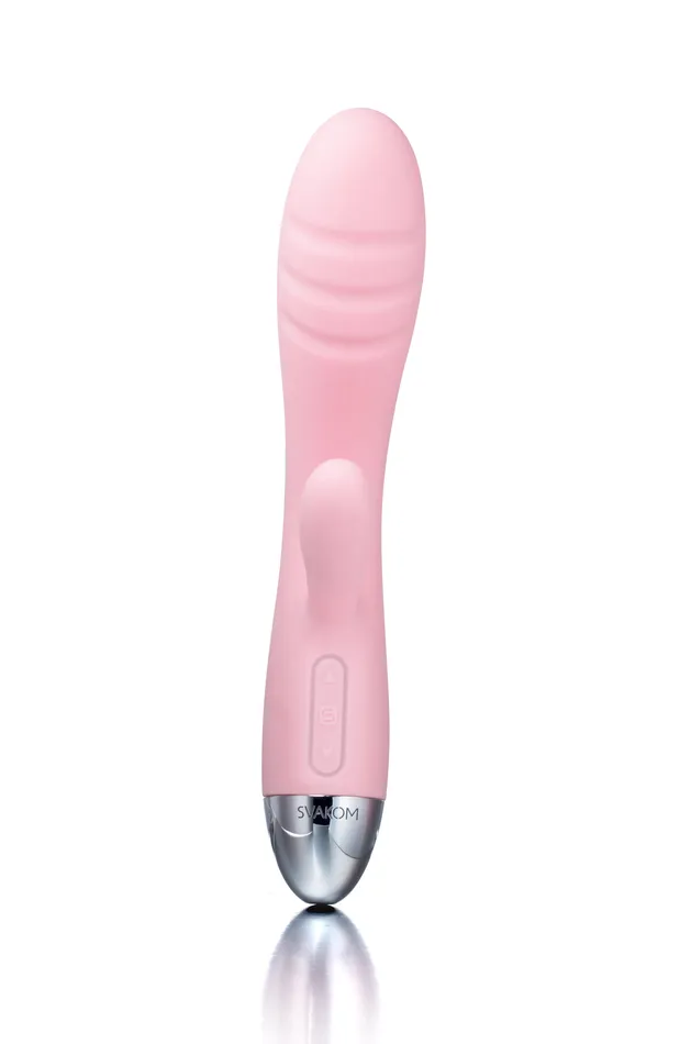 SVAKOM SVAKOM Barbara Rechargeable Ribbed Dual Stimulating Massager Pale Pink Vibrators
