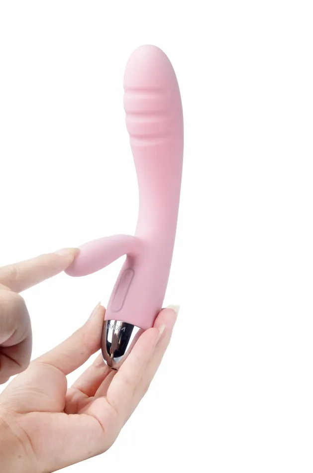 SVAKOM SVAKOM Barbara Rechargeable Ribbed Dual Stimulating Massager Pale Pink Vibrators