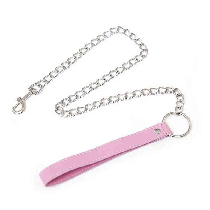 2785MQ Pink Handle Chained Bondage Leash Idea Vibrators