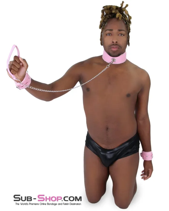 2785MQ Pink Handle Chained Bondage Leash Idea Vibrators