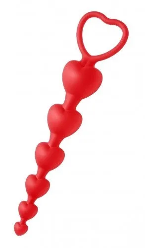 Anal XR Brands Sweet Hearts Heart Shaped Silicone Anal Beads