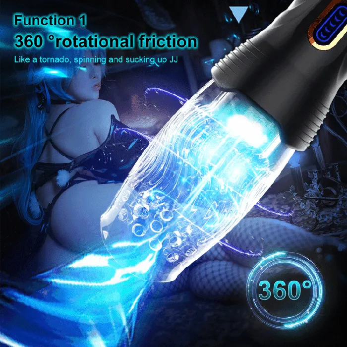 Male Sex Toys Lurevibe Gawk Gawk 3000 PRO Male Rose Thrusting Rotating And Vibrating Oral Sex Masturbation Cup Lurevibe
