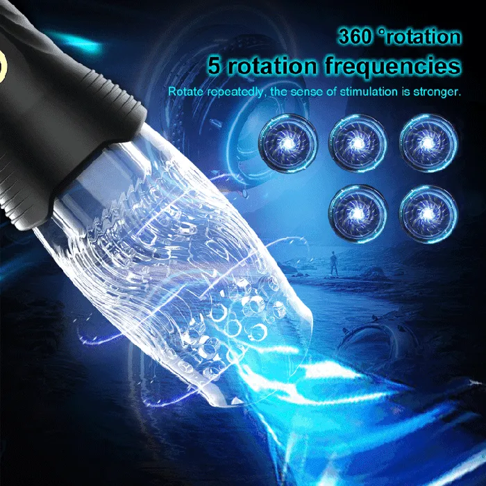Male Sex Toys Lurevibe Gawk Gawk 3000 PRO Male Rose Thrusting Rotating And Vibrating Oral Sex Masturbation Cup Lurevibe