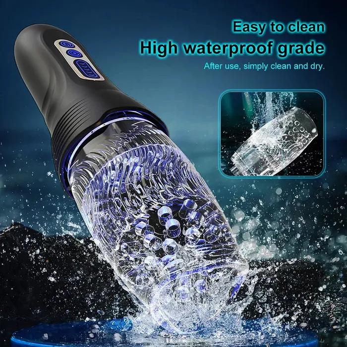 Male Sex Toys Lurevibe Gawk Gawk 3000 PRO Male Rose Thrusting Rotating And Vibrating Oral Sex Masturbation Cup Lurevibe