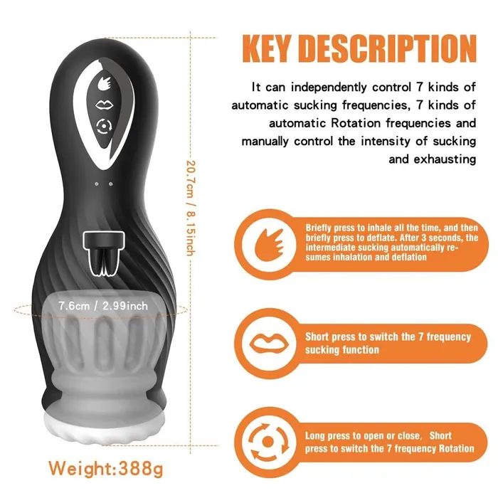 Male Sex Toys Lurevibe Lurevibe Dragon Suction Rotating Trainer Male Masturbators Oral Vaginal Penis Vibrator Male Sex Toys Lurevibe Lurevibe Dragon Suction Rotating Trainer Male Masturbators Oral Vaginal Penis Vibrator