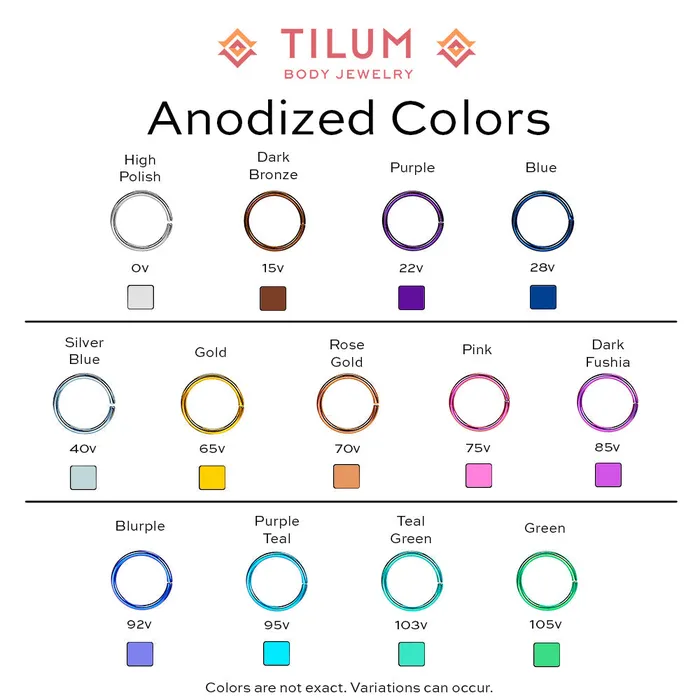 Anal Tilum 14g12g Internally Threaded Titanium Corner ProngSet Square Jewel Top 5mm Price Per 1 Tilum