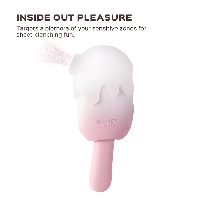 Bite Me Cream Pop Stimulator Tapping Sucking Vibrating Swinging Teasing Honey Play Box Vibrators