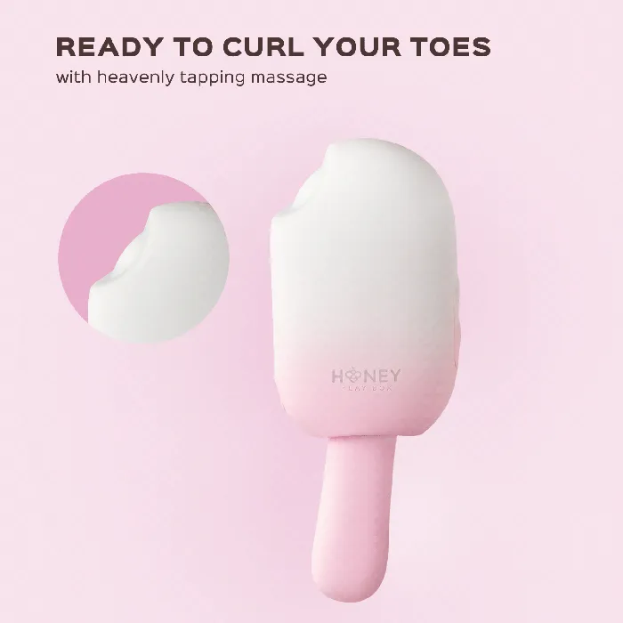 Bite Me Cream Pop Stimulator Tapping Sucking Vibrating Swinging Teasing Honey Play Box Vibrators