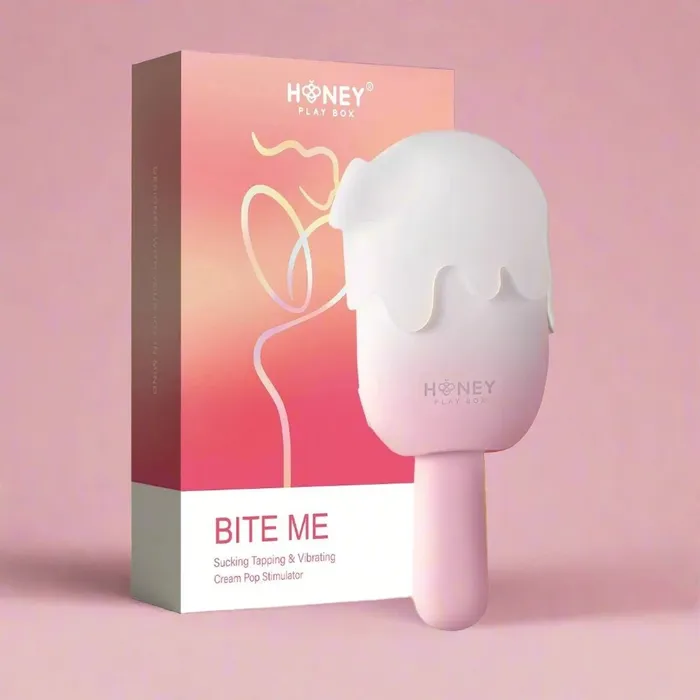 Bite Me Cream Pop Stimulator Tapping Sucking Vibrating Swinging Teasing Honey Play Box Vibrators