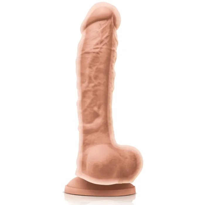 Colours Dual Density 95 Inch Silicone Suction Cup Dildo with Balls Vanilla NS Novelties Dildos Colours Dual Density 95 Inch Silicone Suction Cup Dildo with Balls Vanilla NS Novelties Dildos