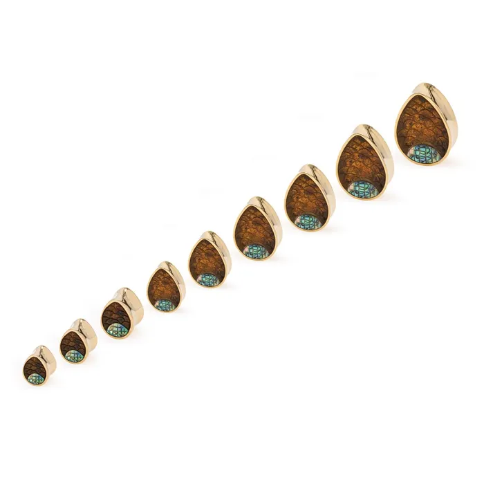 Elementals Organics Anal Gold PlatedDouble FlaredDragon EggPlug Price Per 2