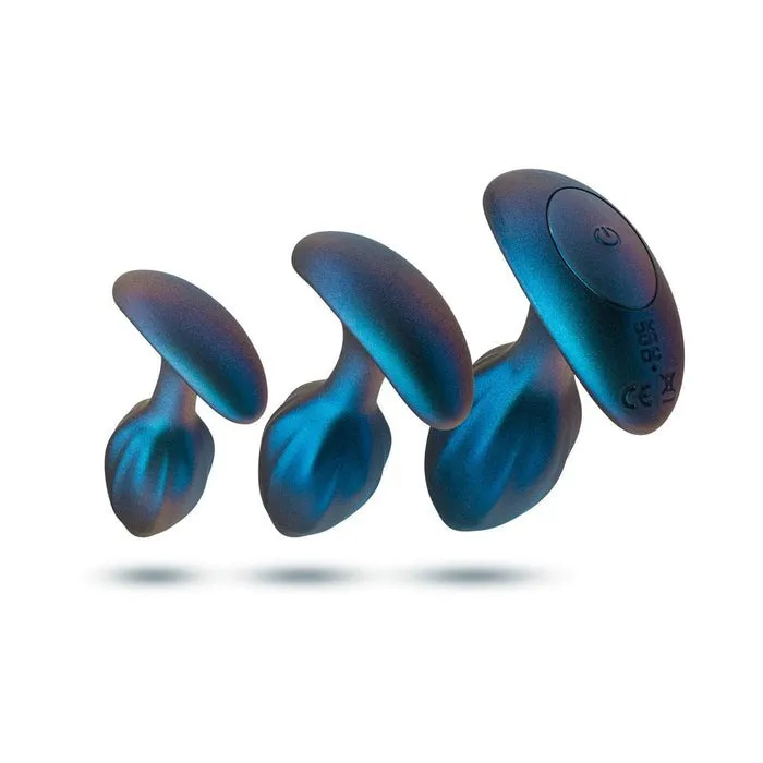 Male Sex Toys Cosmos 3 Piece Silicone Anal Training Plug Kit with Remote Control Blush