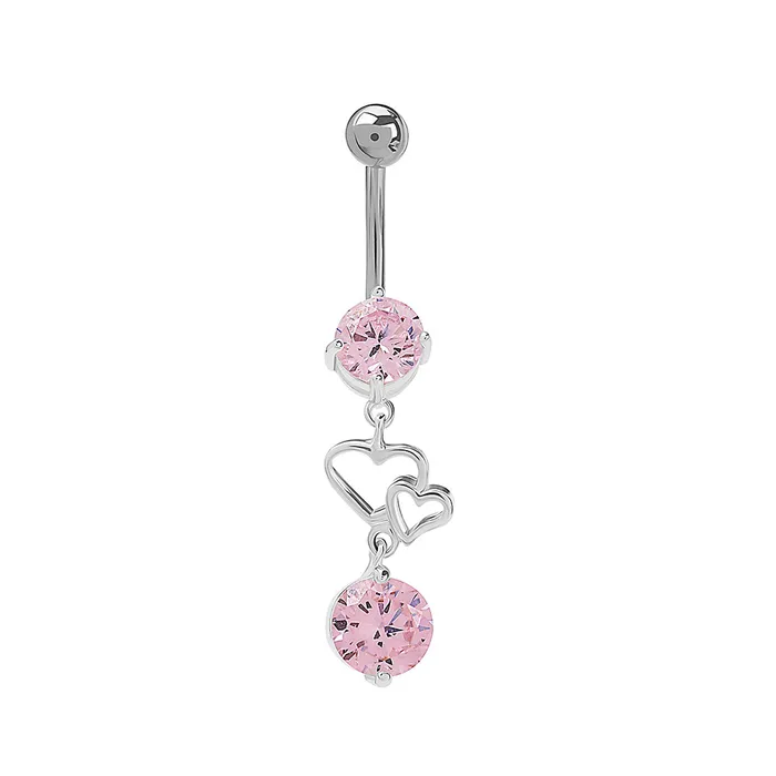 Male Sex Toys Painful Pleasures 14g 38 Pinkplicity Dangle Belly Button Ring