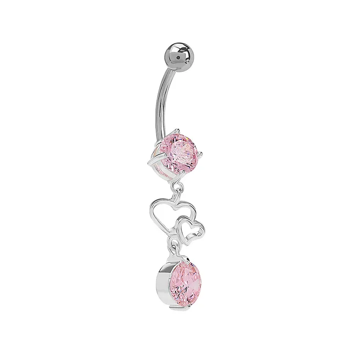 Male Sex Toys Painful Pleasures 14g 38 Pinkplicity Dangle Belly Button Ring