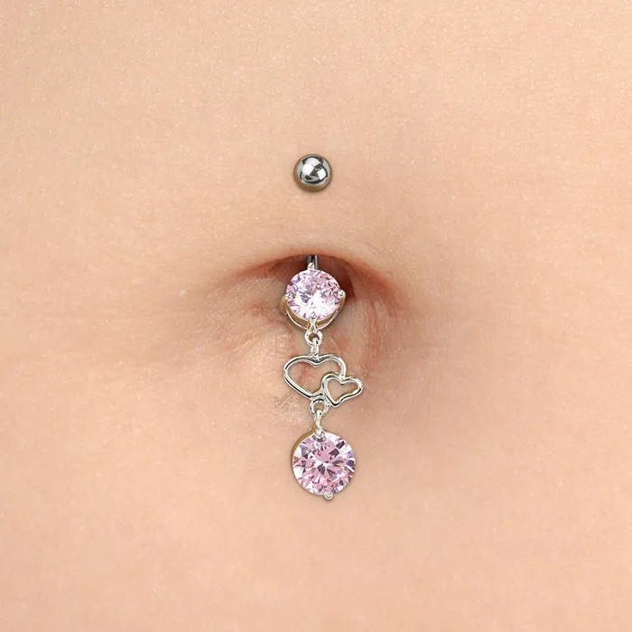 Male Sex Toys Painful Pleasures 14g 38 Pinkplicity Dangle Belly Button Ring