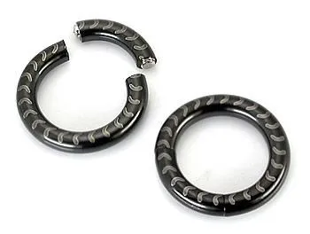 Painful Pleasures Anal 10g4g Black TitaniumCoated Stainless Steel Segment Ring Arrow Laser Painful Pleasures Anal 10g4g Black TitaniumCoated Stainless Steel Segment Ring Arrow Laser