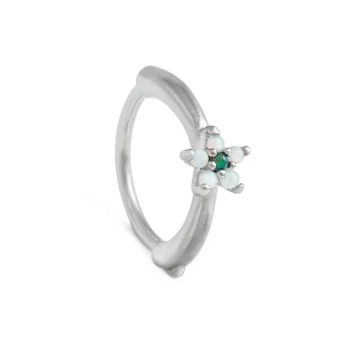 Painful Pleasures Male Sex Toys 18g 38 Opal Blossom Rhodium Plated Clicker Ring Price Per 1 Painful Pleasures Male Sex Toys 18g 38 Opal Blossom Rhodium Plated Clicker Ring Price Per 1