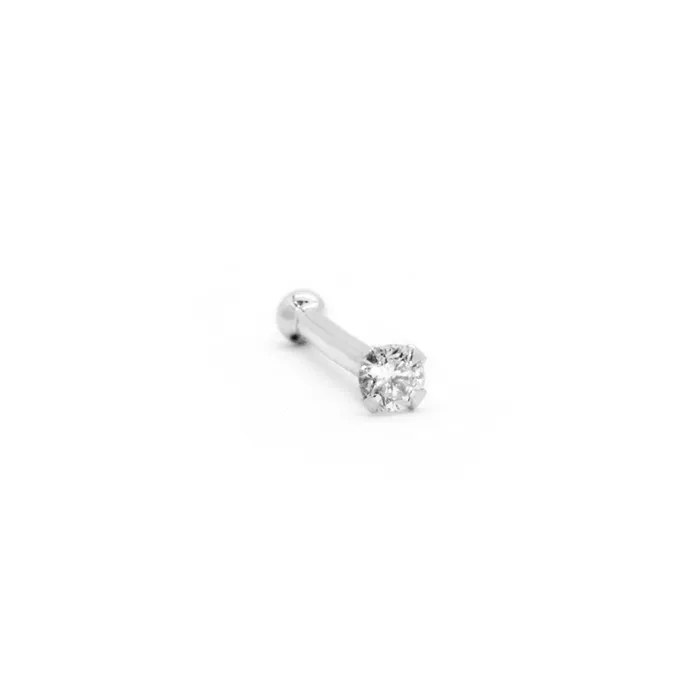 Tilum Dildos Tilum 20g 15mm Real Diamond White Gold Nose Bone