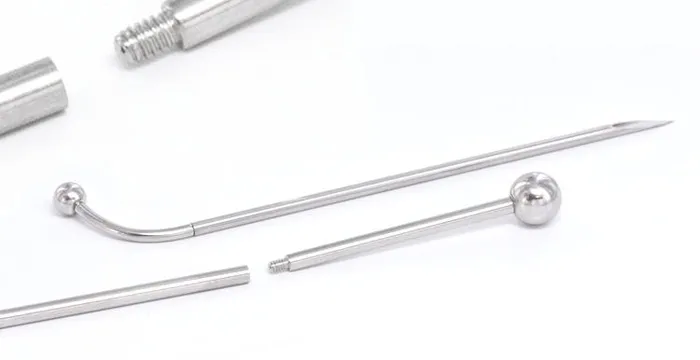 Vibrators Painful Pleasures 14g EZ Piercing Labret Stud OneStepDownThreaded Labret