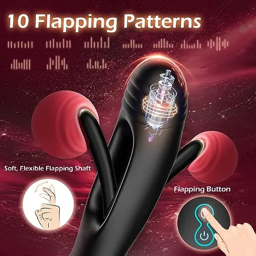 Amortoy Anal Toys with 10 Flapping Vibration Settings Male Sex Toys