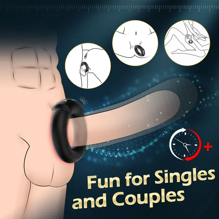 Amortoy Male Sex Toys 10 Vibrations Modes with Heating Function Penis Ring Vibrator Amortoy Male Sex Toys 10 Vibrations Modes with Heating Function Penis Ring Vibrator