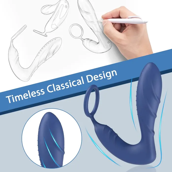 Amovibe Male Sex Toys Cock Ring Prostate Massager Delay Ejaculation Silicone Toy