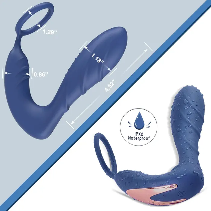 Amovibe Male Sex Toys Cock Ring Prostate Massager Delay Ejaculation Silicone Toy