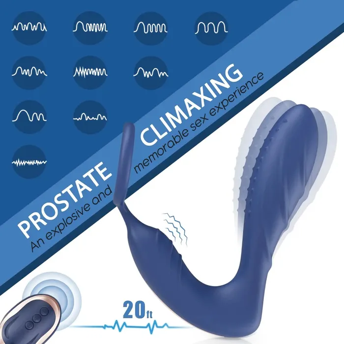 Amovibe Male Sex Toys Cock Ring Prostate Massager Delay Ejaculation Silicone Toy