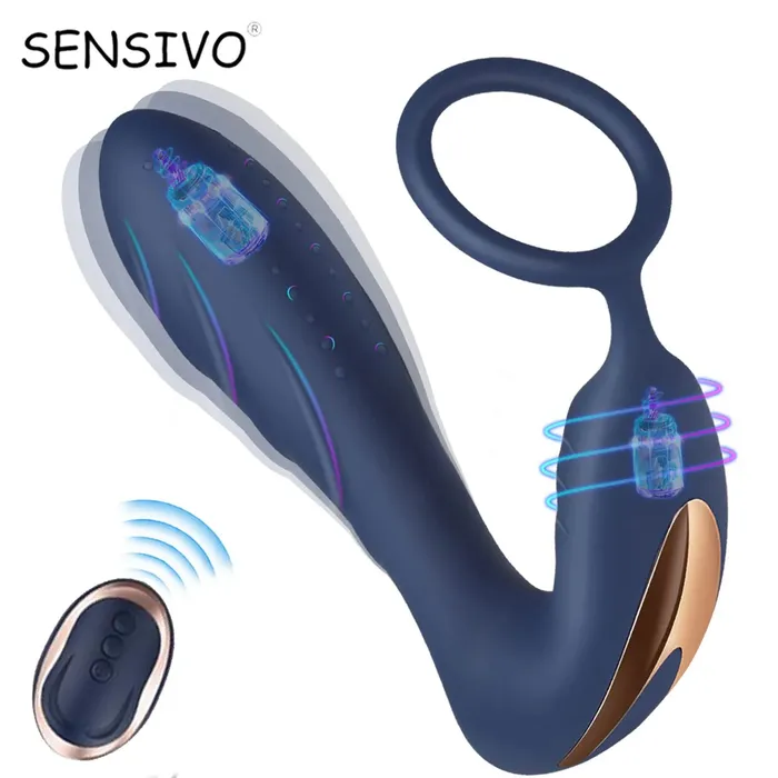 Amovibe Male Sex Toys Cock Ring Prostate Massager Delay Ejaculation Silicone Toy