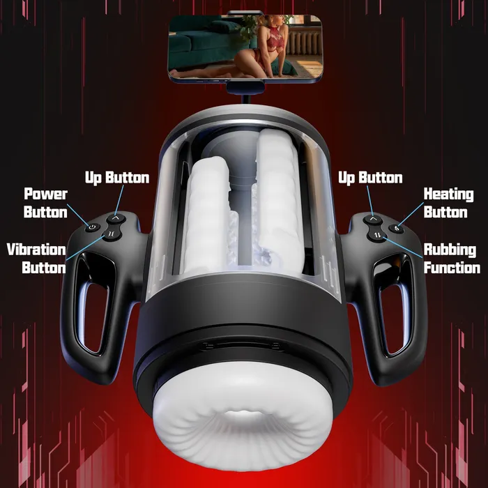 Amovibe Male Sex Toys Rubbing Masturbator Cup with Vibrating Heating Phone Mount Amovibe Male Sex Toys Rubbing Masturbator Cup with Vibrating Heating Phone Mount