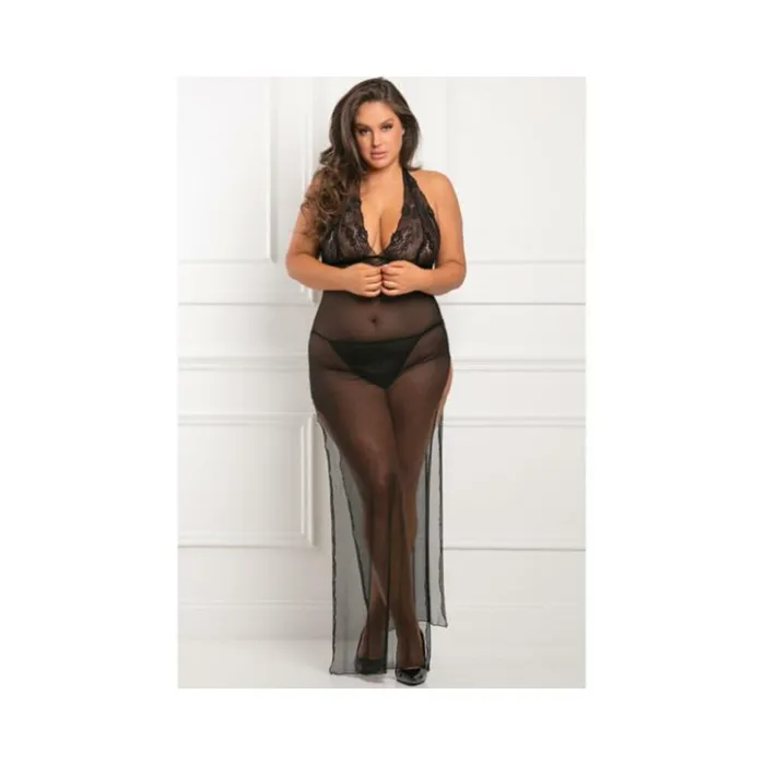 Anal Fairvillacom All Out There 2 Piece Gown Set Black 1X2X