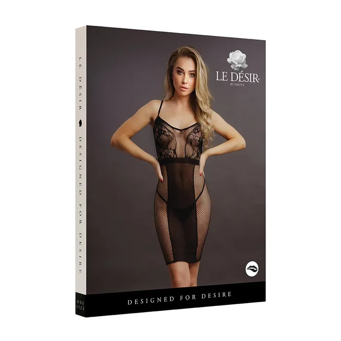 Anal Fairvillacom Le Desir KneeLength Lace And Fishnet Dress Black