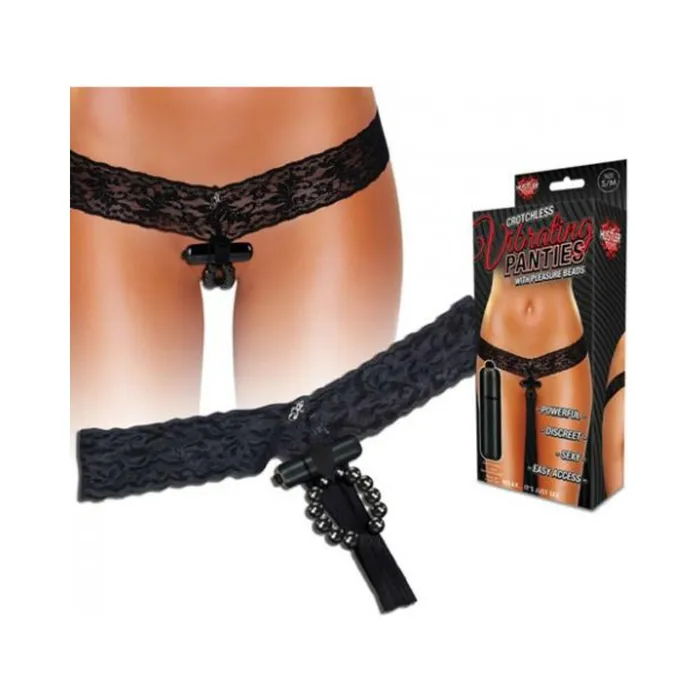 Anal Hustler Crotchless Vibrating Lace Panties Beads Black ML Fairvillacom Anal Hustler Crotchless Vibrating Lace Panties Beads Black ML Fairvillacom