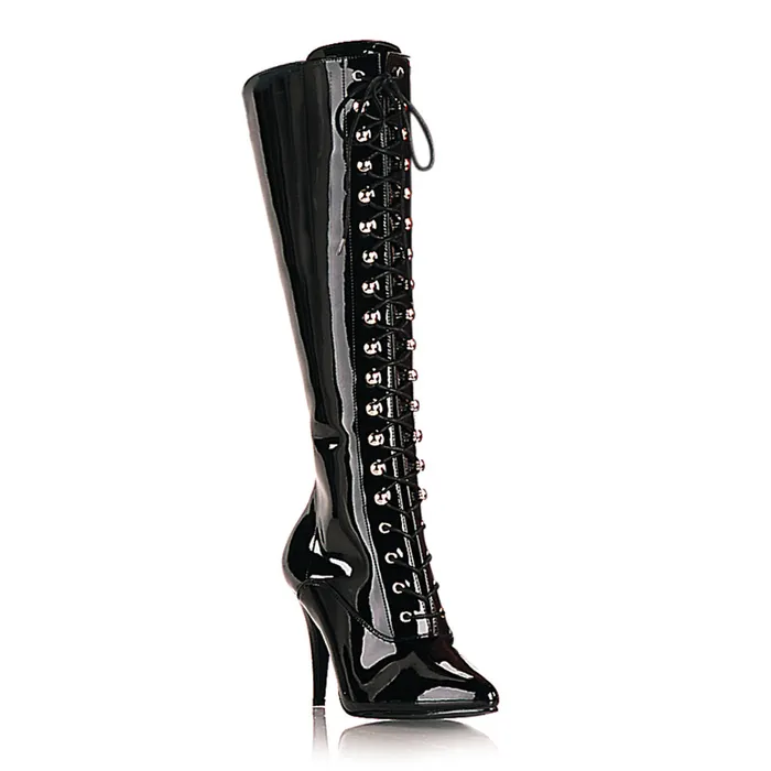 Anal ShhhEFW Vanity 2020 Knee high boot with 4 inch heel Black Patent