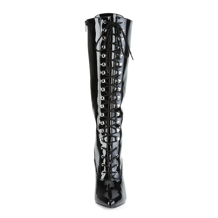 Anal ShhhEFW Vanity 2020 Knee high boot with 4 inch heel Black Patent