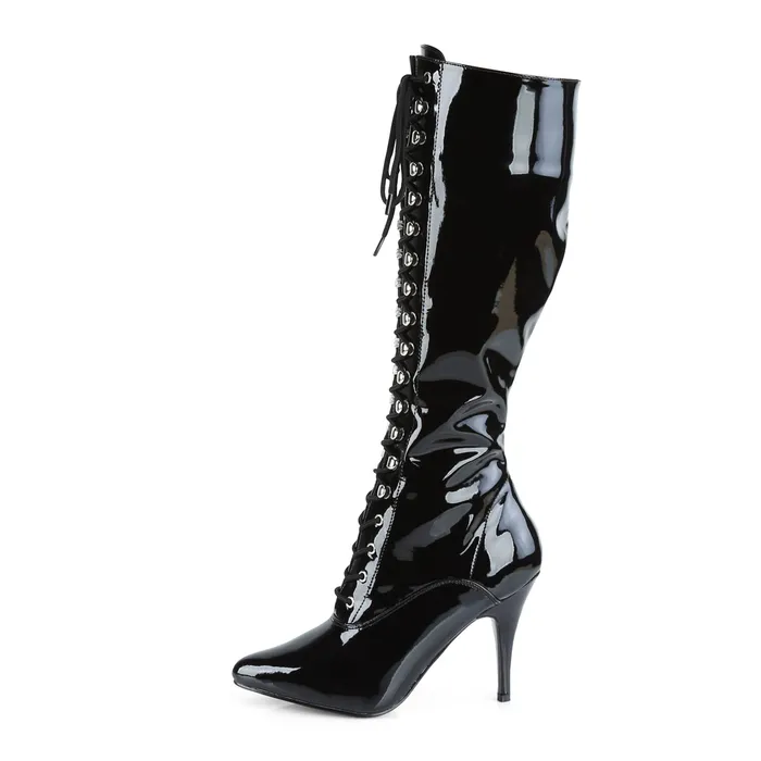 Anal ShhhEFW Vanity 2020 Knee high boot with 4 inch heel Black Patent
